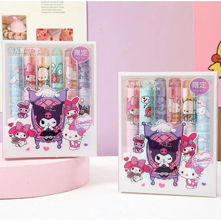 

Lovely- Highlighter marker sanrio isi 6 box mika