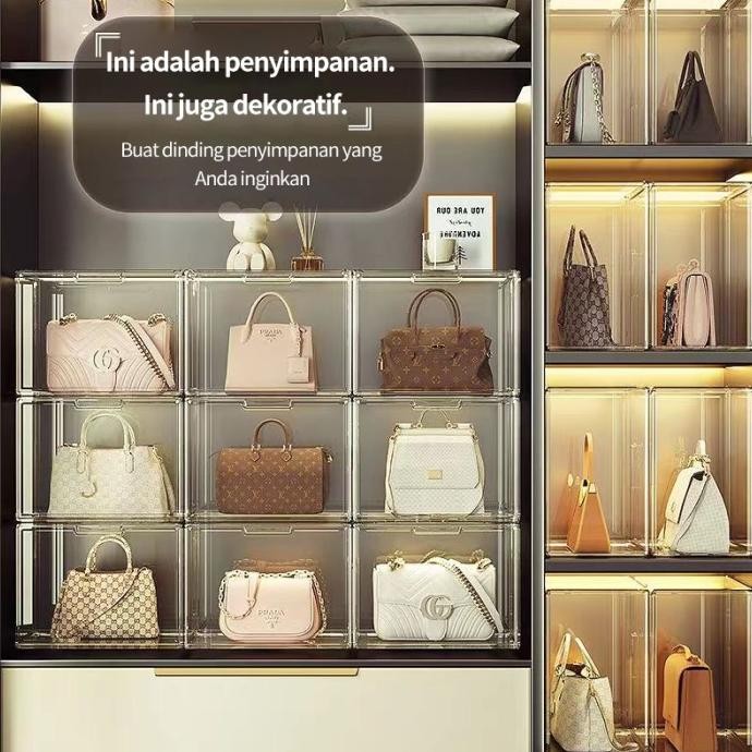 

Terlaris Bohan Transparent Storage Display Box Xxl/ Kotak Penyimpanan Sepatu Display Tas Buku Transparan/Kotak Akrilik/Transparent Acrylic Book Magazine Organizer Container Box/ Magnet Acrylic Akrilik