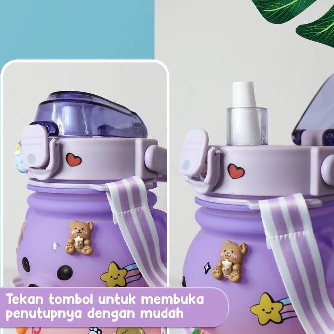 BOTOL MINUM BONEKA VIRAL MURAH WARNA 1.1 Liter 2D & 3D STICKER BOTTLE