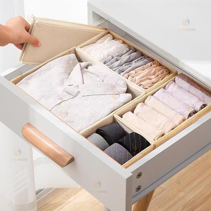 

Terlaris 6Pcs/1Set Storage Box Underwear Penyimpanan Storage Box Sekat/Tempat Penyimpanan Celana Dalam/Box Baju Kotak Penyimpanan