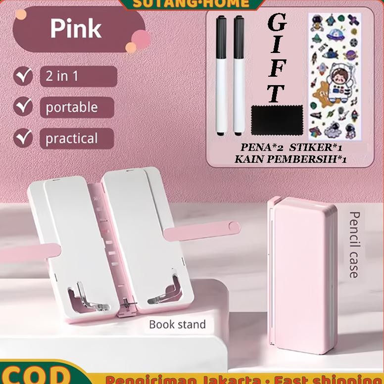 

SUTANGTempat Pensil 2 in 1 Multifungsi Dudukan Baca Yang Dapat Dilipat Dengan Tatakan Buku Dan Papan Tulis Praktis AST