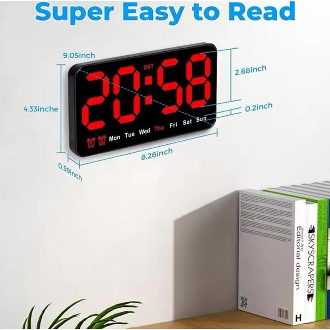 

Jam Meja Dinding Digital Led Weker / Digital Alarm Clock Suhu Temperatur Tanggal Tahun JM-6638 6638 MS