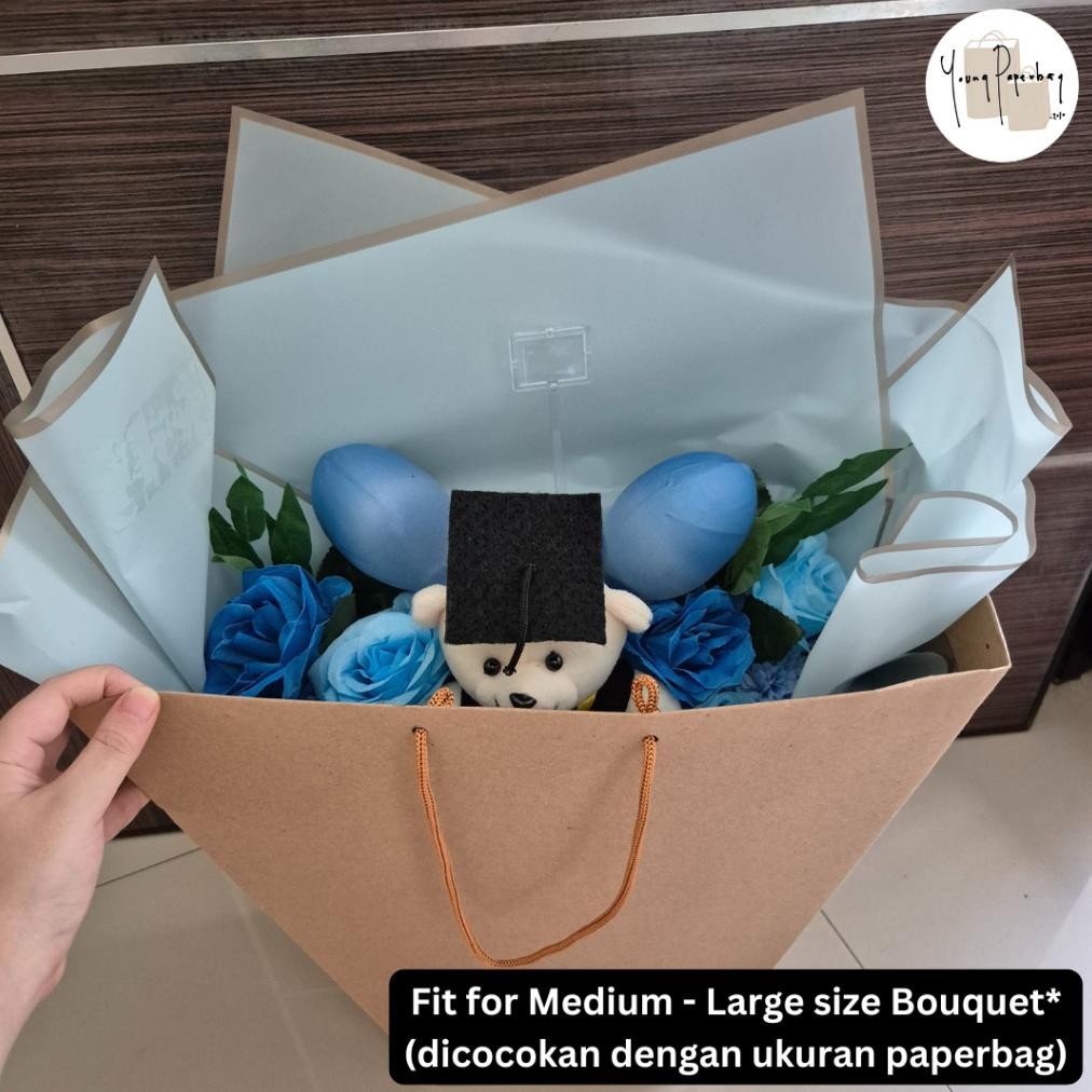 

Rhh-1823 Paper Bag / Tas Kertas Buket Bunga (Flower Bouquet) / Florist / Bunga Uk. 37 X 17,5 X 43 Cm - 1 Lusin (12 Pcs)