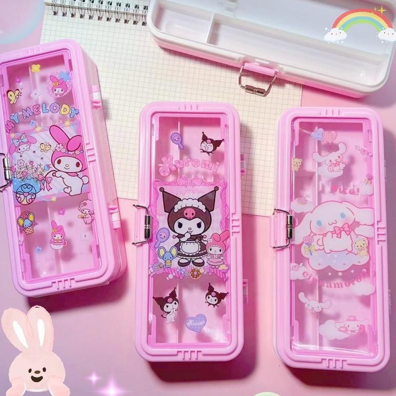 

Tempat Pensil Pink Kotak Pensil 2 Tingkat MIKA SANRIO Kuromi / Melody / Cinamonroll FY-9722 FY-1522 AST