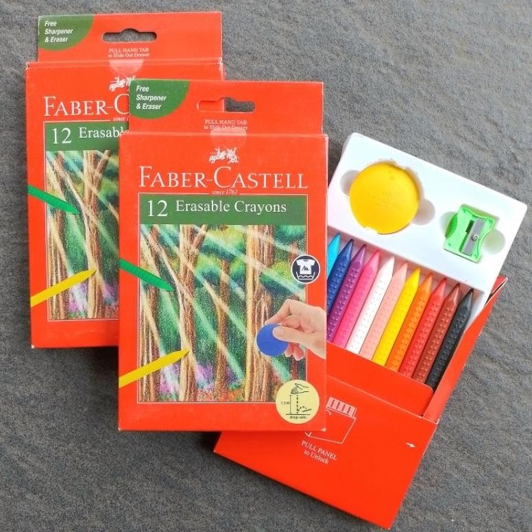 

Crayon Oil Pastel Faber Castel Erasable 12 Warna Free Rautan ( Set ) [ Original ] AST