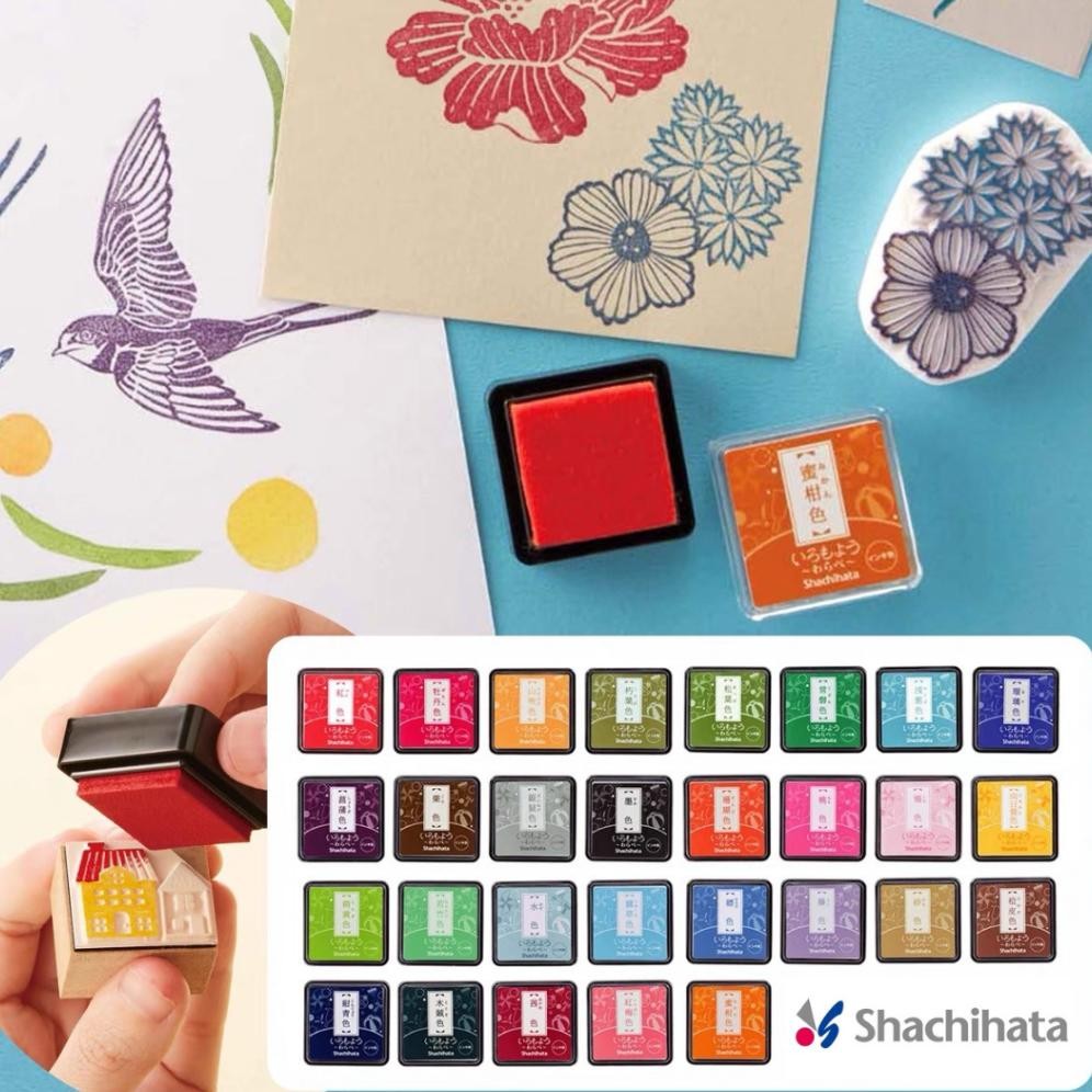 

Shachihata Iromoyo Warabe Mini Ink Pad for Stamp Japan Quick Dry Bantalan Cap Tinta Stempel AST