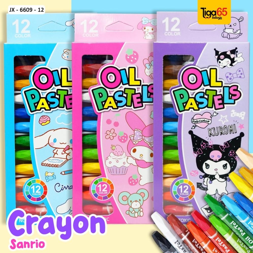 

Krayon Sanrio / Oil Pastel / Crayon / Krayon panjang 12 Warna / JX6609-12 AST