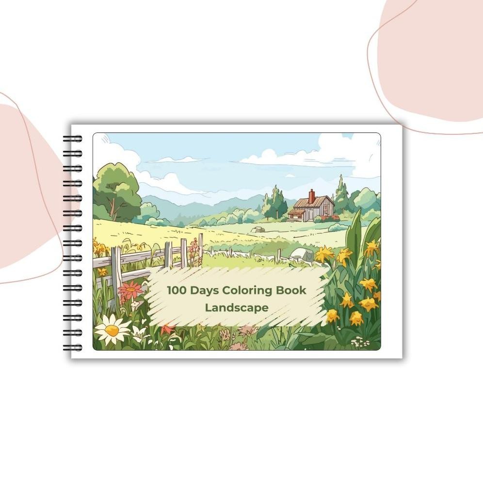 

100 Days Coloring Book Landscape 100 hari Buku mewarnai pemandangan alam AST