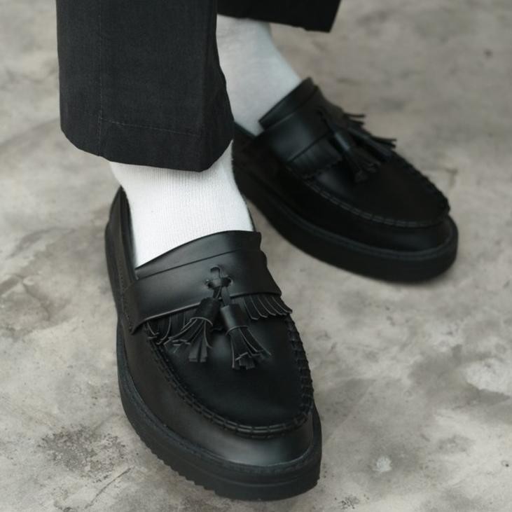 AMBLE - Sepatu Pria - Jasper Lite Vegan Black - Slip on - Loafers