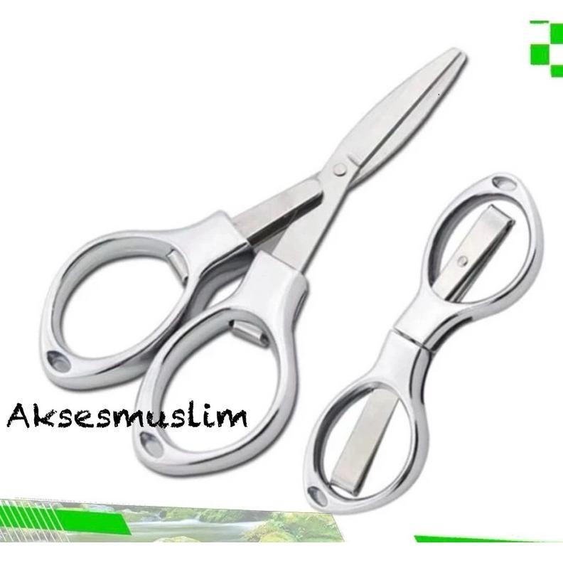 

Gunting Lipat Portable Gunting Kaca Mata Stainlees Original Gunting Tahalul Haji dan Umrah Super AST