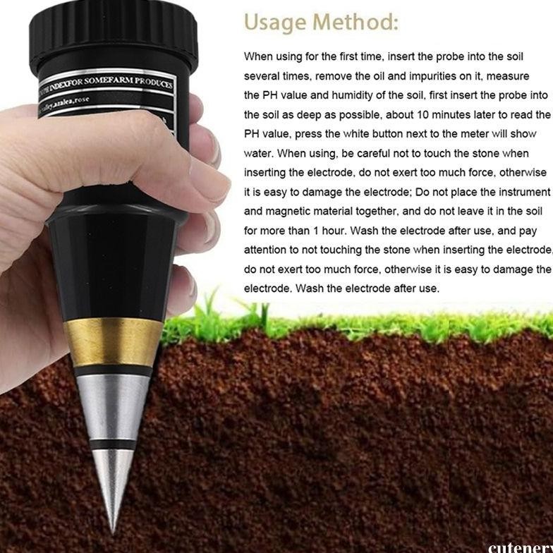 

cuteneryAlat Penggukur Tanah Soil Ph Mete 2 in 1 Pen Type PH Meter Soil Analyzer Tester Meter Alat Ukur PH Tanah AST