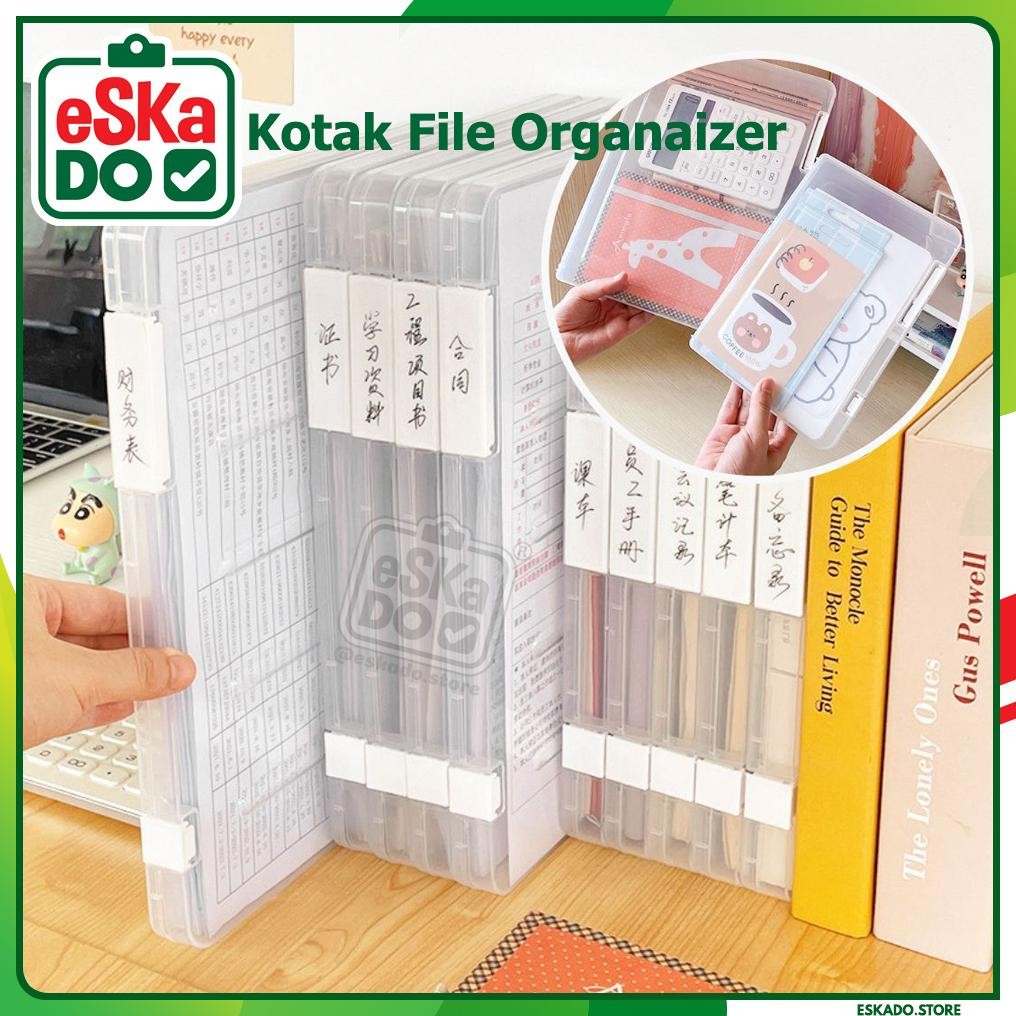 

Kotak File Organizer Plastik Penyimpan Buku / Surat / Pen Case AST