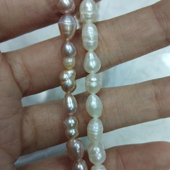 Mutiara Air Tawar Oval 8mm