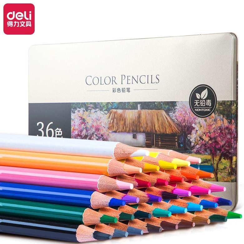 

Pensil Warna Minyak / Deli Oil Pencil Color High-Grade 36 Warna - 6566 AST