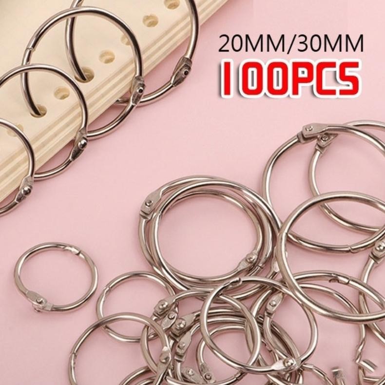 

100PCS/SET Cincin Buku Contoh Pembukaan Cincin 20-30MM/Ring Buka Tutup 20-30MM/Ring Binder/Ring Buku Sampel AST