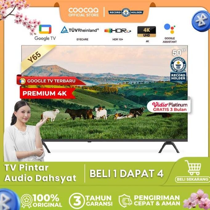 Big Sale- Coocaa 50 Inch Google Tv-4K Uhd-Dolby Audio (Coocaa 50Y65)
