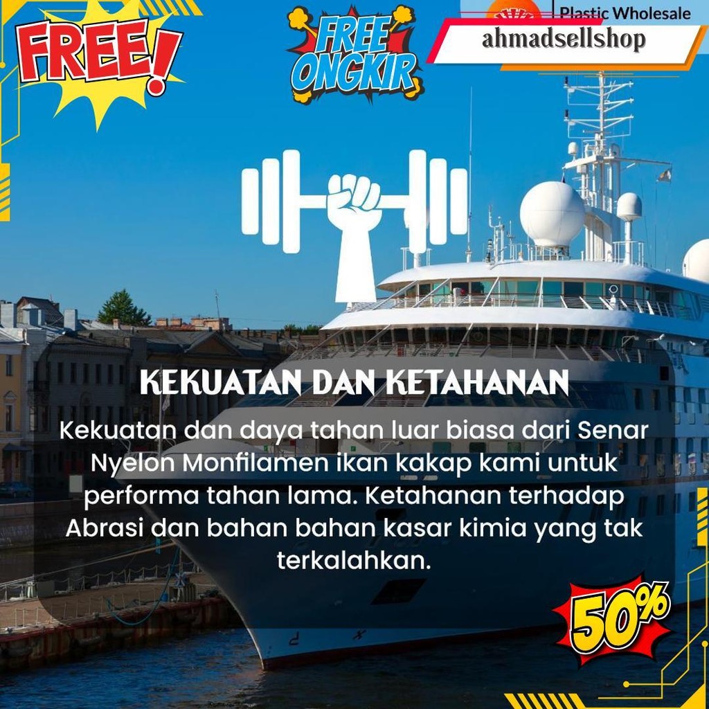 Senar Cap Ikan Kakap  Ukuran 400 (25)  Per Roll /Tali Senar Pancing / Senar Layangan Terlaris