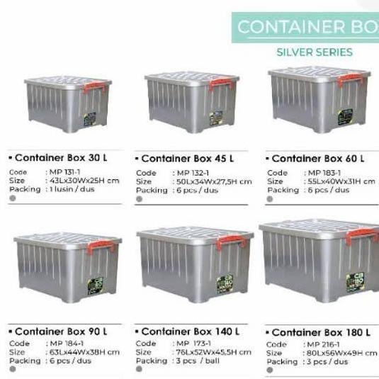 

Terlaris Container Storage Box Roda 45 Liter Tempat Penyimpanan Silver Abu Mpw