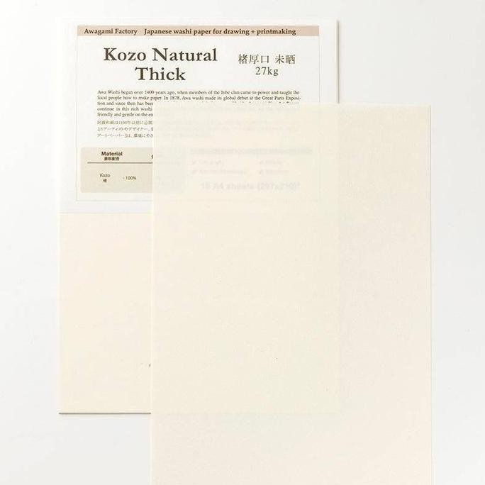 

Terlaris Awagami Factory | Fine Art Paper - Kozo Natural Thick 45gsm (Price/sheet) SALE
