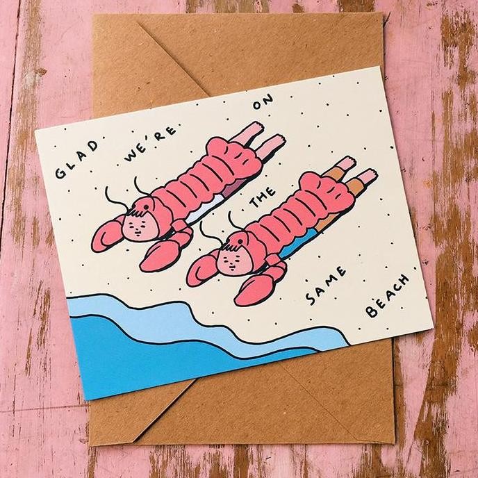 

Terlaris Glad We're On The Same Beach - Greeting Card / Postcard SALE