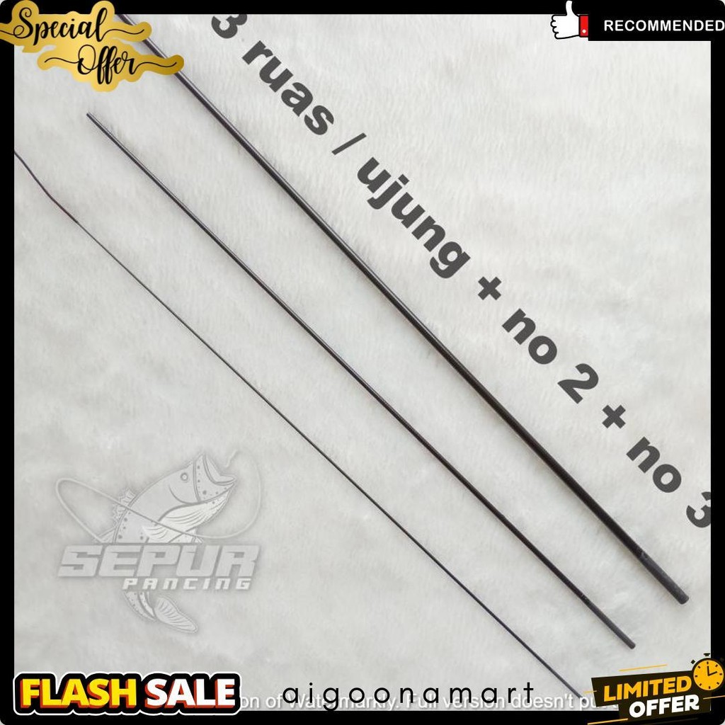 3 Ruas Joran Tegek Carbon 1 2 3 - Satu Set Ujung Joran Tegek Carbon - Blombongan Tegek Carbon Set Fl