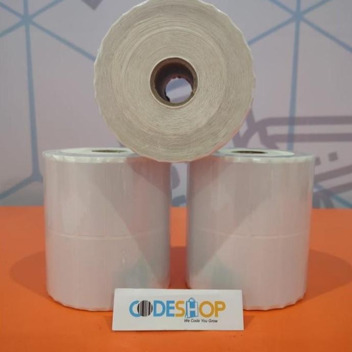 

Label Semicoated 50 X 20 / 50X20 Mm / 50X20Mm 2 Line 5000 Pcs Stiker New Stok