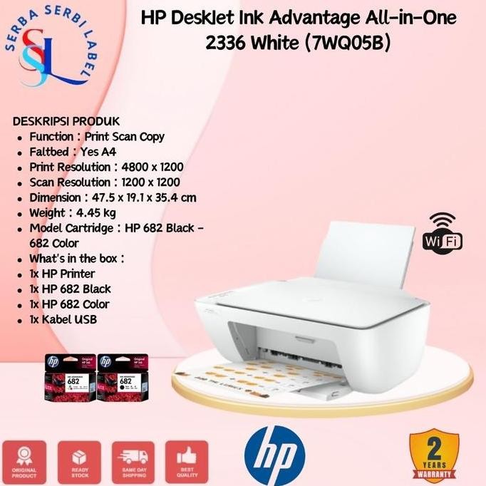 Printer Deskjet Ink Advantage Hp 2336 White All In One (Print Scan Copy) 7Wq05B - Hp2336 - Resmi & I