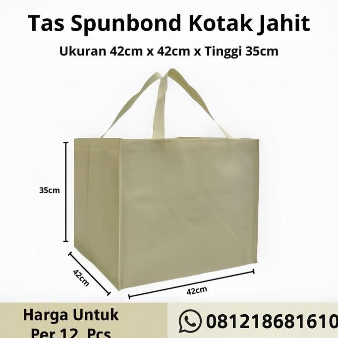 

Tersedia Tas Spunbond Jahit Ukuran Luar - 42x42xT35 cm untuk box 40x40 cm