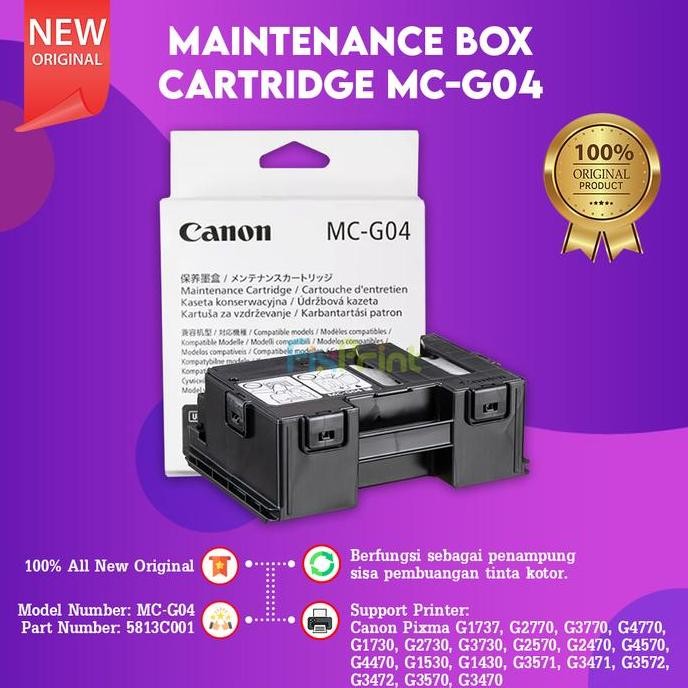 Inkpad Pembuangan Maintenance Box Cartridge Mc-G04 Mcg04 New Original New Stok