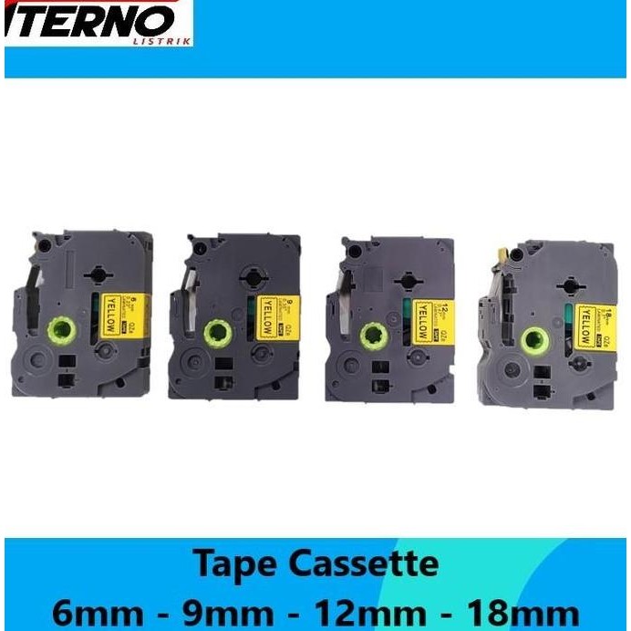 

Label Tape Cassette Compatible Tze-641 Brother 18Mm Black On Yellow New Stok