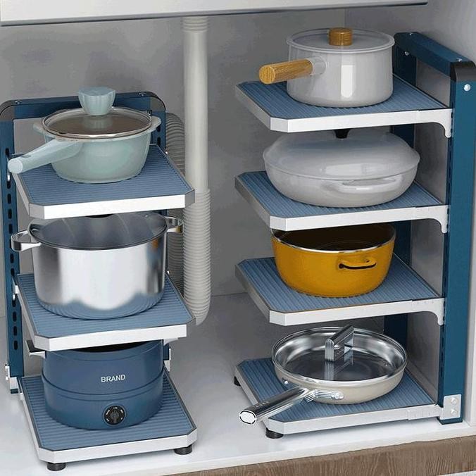 Rak Panci Bawah Wastafel Susun Rak Dapur Rak Wajan Talenan Minimalis