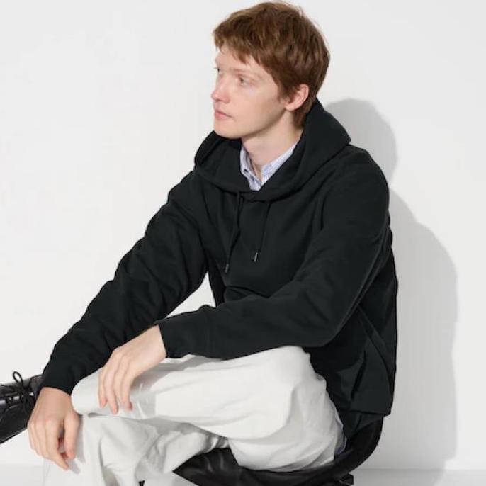 Uniqlo Men Jaket Sweater Hoodie Pria Lengan Panjang Black (Best Quality)