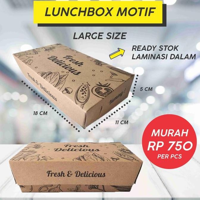Lunch Box Paper Motif Large /  Kotak Makan Motif Besar