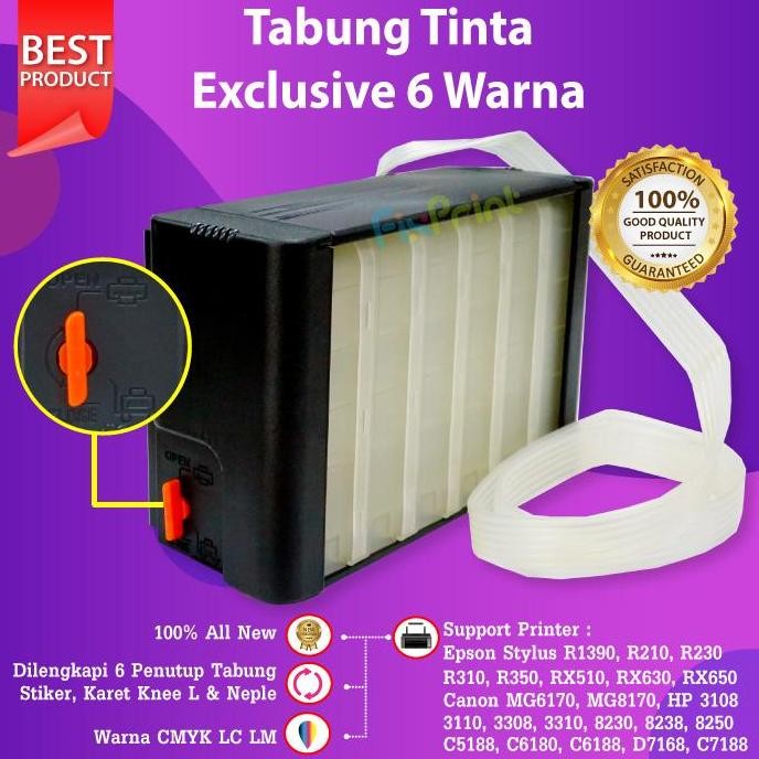 Tabung Tinta Exclusive 6 Warna, Compatible Printer Epson R310, R350 New Stok