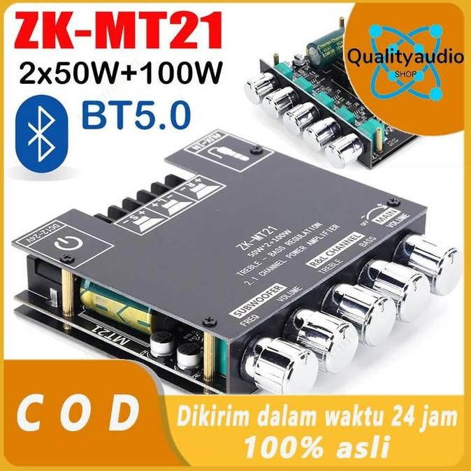 TERLARIS - Audio Stereo Bass Power Amplifier Board ZK-TB21 ZK-MT21 ZK-502MT Bluetooth 5.0 50Wx2+100W