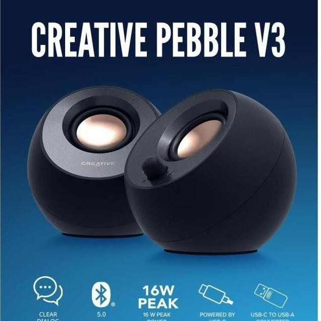 TERMURAH - CREATIVE Pebble V3 Bluetooth 5.0 Desktop Speaker
