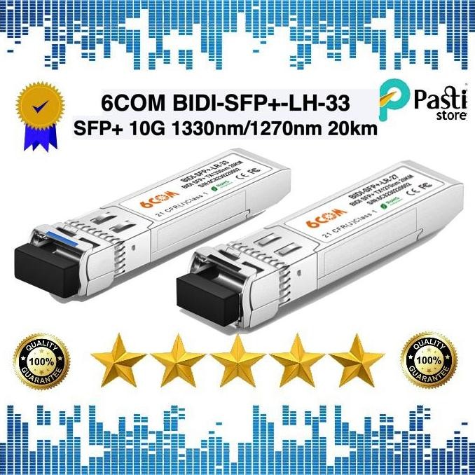 TERBARU - 6COM,BIDI SFP+ 10G 1270nm/1330nm,SMF,20km,DDM,LC