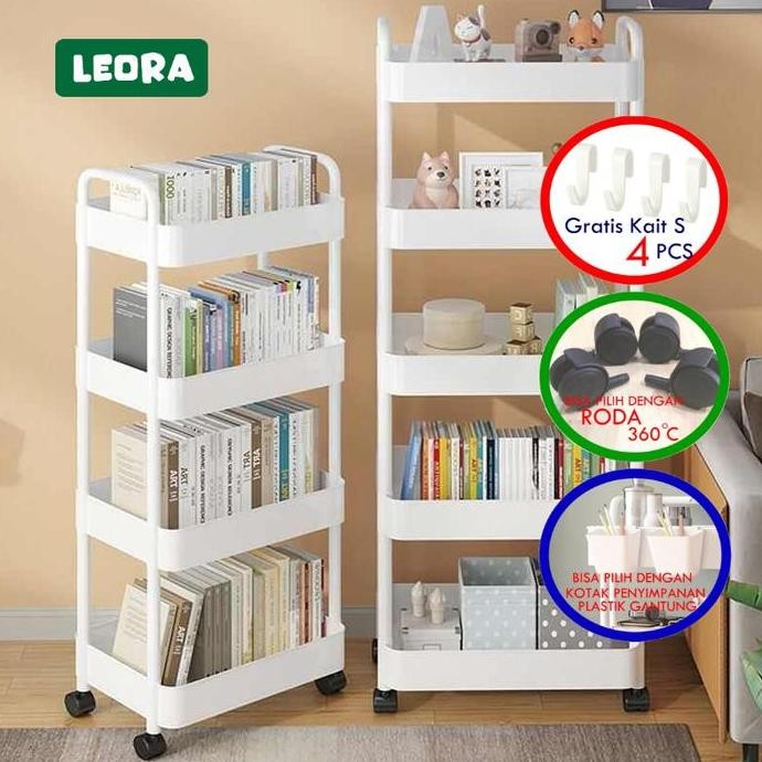 Tersedia Leora Besar | 4 SUSUN Rak Susun Serbaguna Rak Sudut Rak Plastik Rak Buku Rak Jumbo Rak Sepa