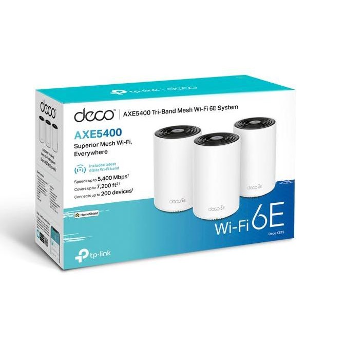TERBARU - TP Link Deco XE75 - AXE5400 Tri-Band Mesh Wi-Fi 6E System Router [Import US]