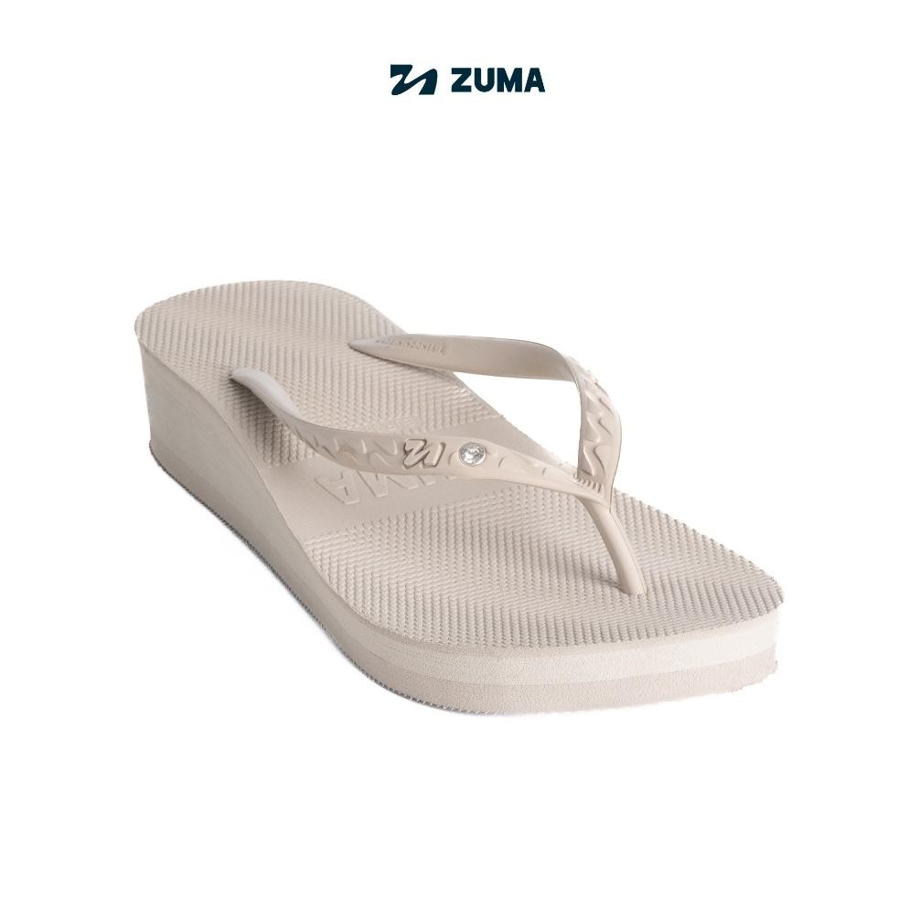best seller Zuma Women Tiffany 11 Sand, Sandal Jepit Wanita Wedges Karet Polos, Krem readyy