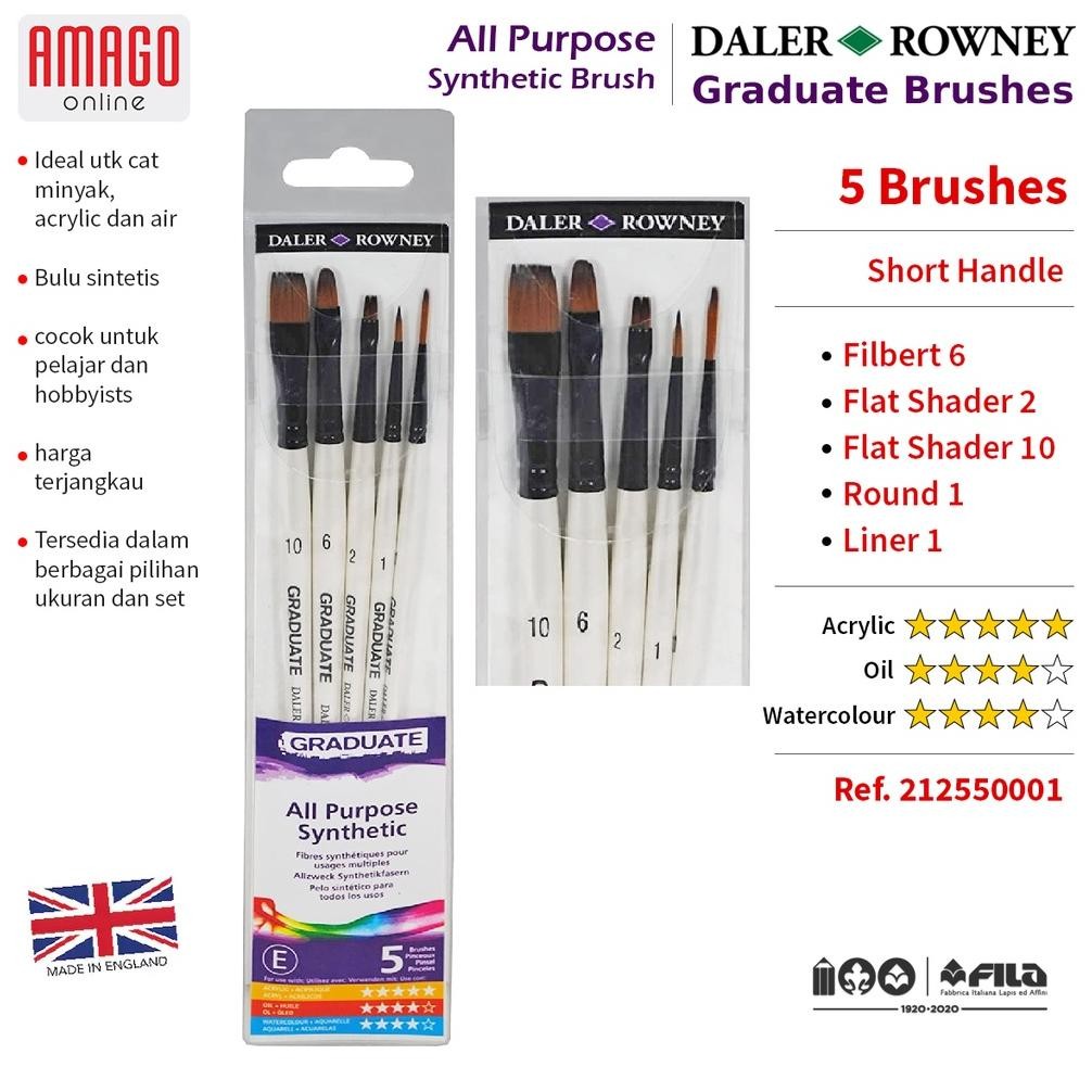 

KUAS DALER ROWNEY - GRADUATE BRUSH SYNTHETIC CLASSIC SET ISI 5 - 212550001 AST