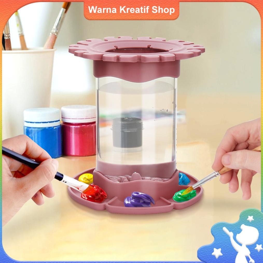 

Pembersih Kuas 3-in-1 dengan Palet Campuran Warna, Tempat Cuci Kuas Transparan Multi-Fungsi untuk Anak AST