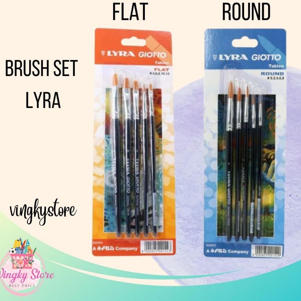 

Kuas Lukis Set / Kuas Cat Air / Brush Set Round & Flat LYRA AST