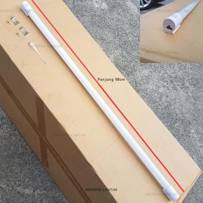 Lampu dinding wastafel led panjang neon 90cm T8 12w outbow putih