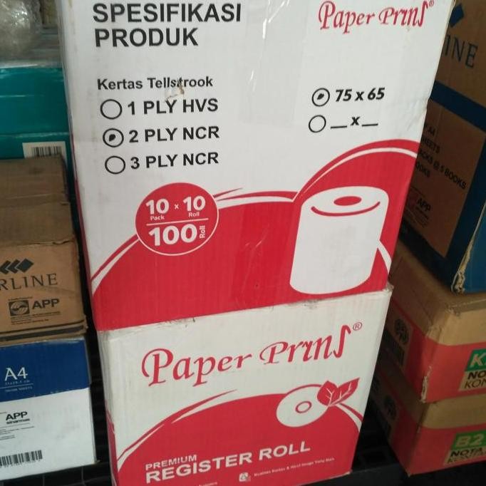 

TERLARIS - Paper Pryns Kertas Kasir/Struk/Roll uk 75 x 65 2 ply - Dus.