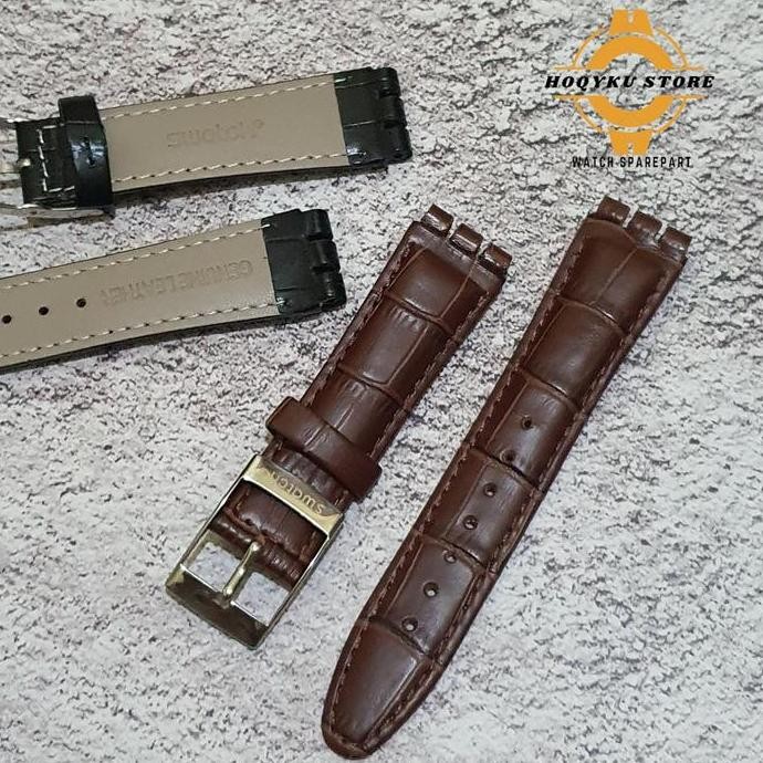 Sale Strap Tali Jam Tangan Swatch Kulit 17Mm 19Mm 21Mm Swatch Leather Strap