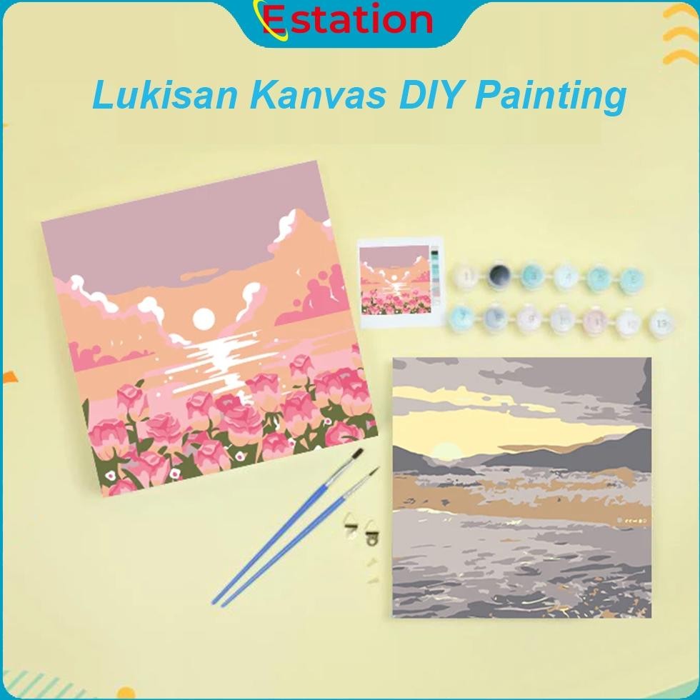 

Estation - Lukisan Kanvas 20*20CM DIY Digital Painting Kit With Kanvas AST