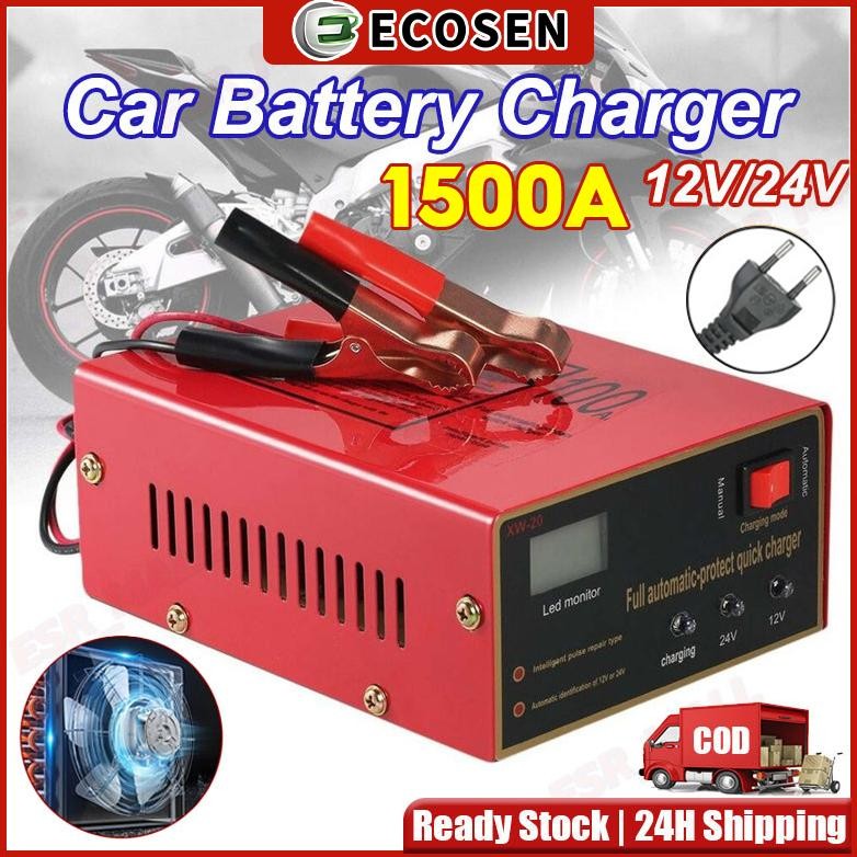 ECOSEN-Charger Aki Otomatis Smart Intelligent Auto Repair Mobil Pengisi daya 1500A Charger Otomatis
