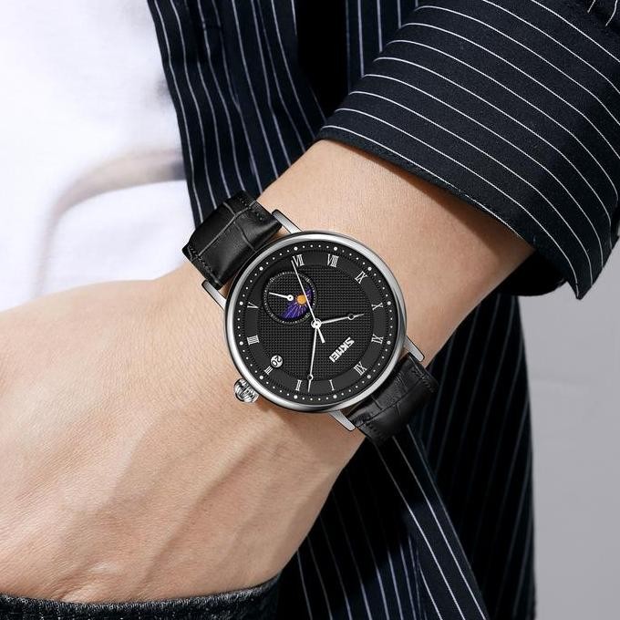 Murah Jam Tangan Pria Analog Chronograph Tali Kulit Skmei 9308