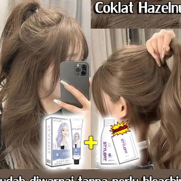 Style Fit Tidak Perlu Pemutihan Hair Colour Pewarna Rambut Halal 230Ml Pewarna Cat Rambut Ash Brown 